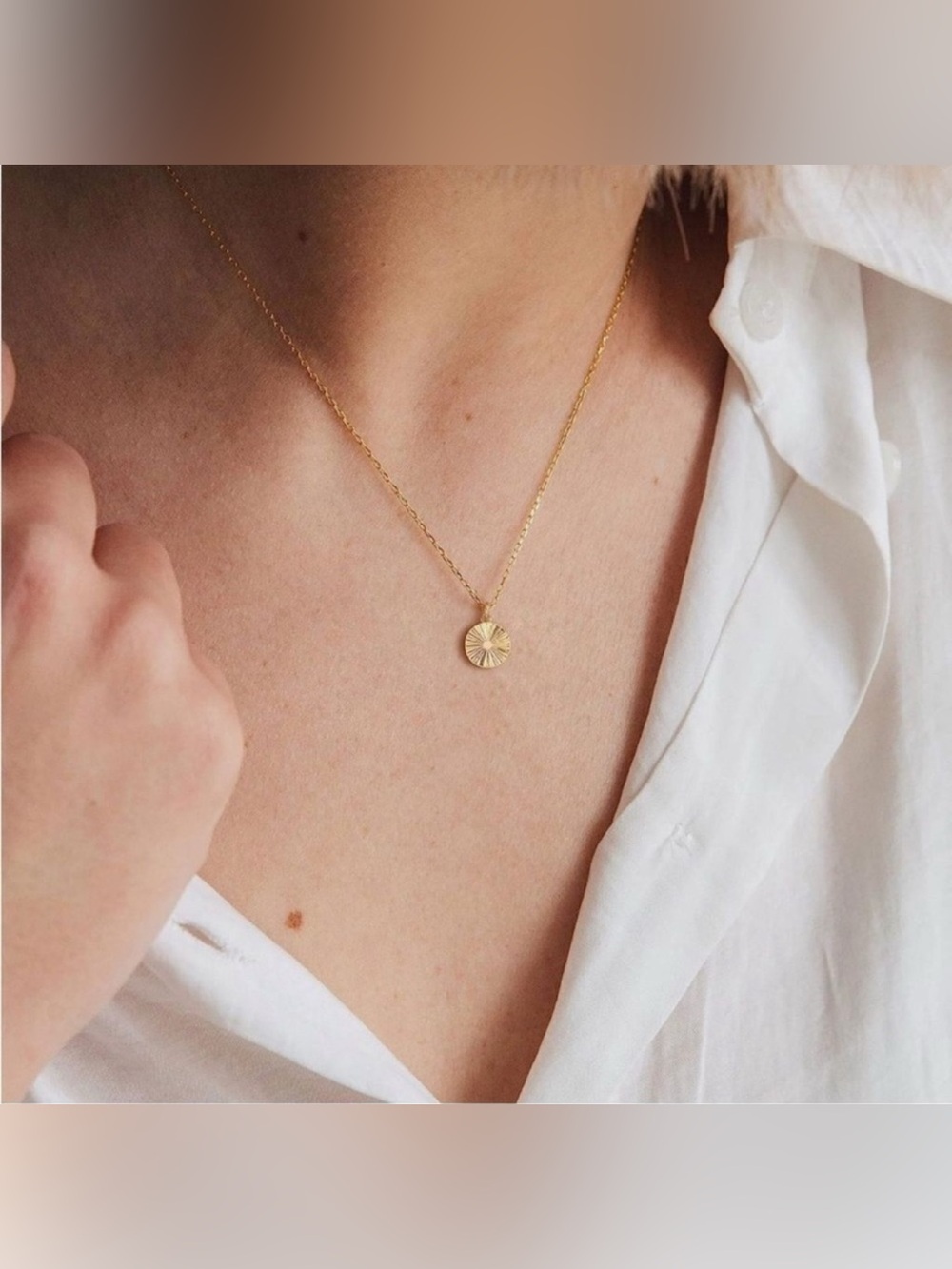 18k Gold Plated Coin Disc Necklace